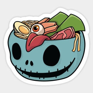 Kawaii Japanese Anime Voodoo Doll Ramen for Halloween and Ramen Lovers Sticker